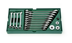 SATA ST09908 19PC Metric Combination Ratcheting Wrench Tray Set