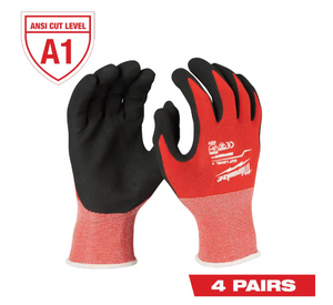 Milwaukee 48-22-8916 4 Pack Cut Level 1 Dipped Gloves - L