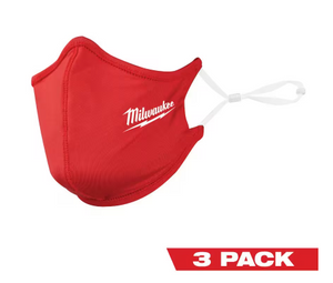 Milwaukee 48-73-4228 Red 2-Layer Reusable Face Mask (3-Pack)