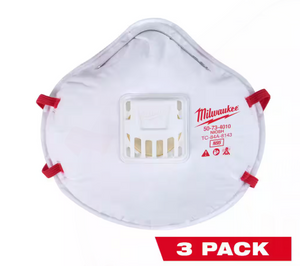 Milwaukee 48-73-4012 N95 Multi-Purpose Valved Respirator (3-Pack)