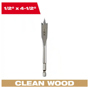 Milwaukee 48-27-0005 1/2" x 4.5" Flat Boring Bit