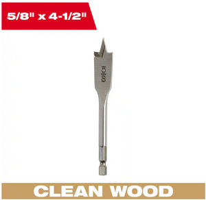 Milwaukee 48-27-0007 5/8" x 4.5" Flat Boring Bit
