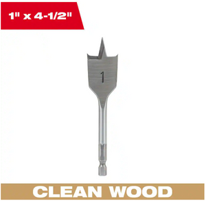 Milwaukee 48-27-0013 1" x 4.5" Flat Boring Bit