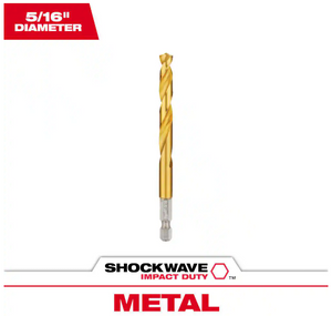 Milwaukee 48-89-4617 5/16" SHOCKWAVE Impact Duty RED HELIX™ Titanium Drill Bit