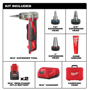 Milwaukee 2474-22 M12™ ProPEX® Expansion Tool Kit (Includes 1 Battery)