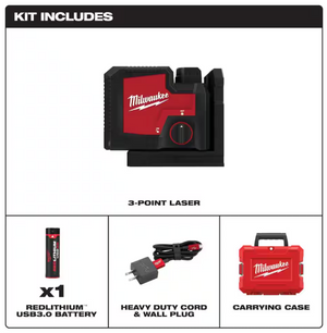 Milwaukee 3510-21 USB Rechargeable Green 3-Point Laser Kit