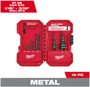 Milwaukee 48-89-9222 10PC Black Oxide Step Drill Bit Set