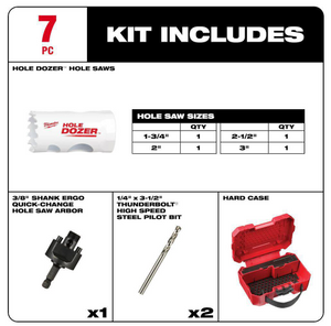 Milwaukee 49-22-4038 HOLE DOZER Hole Saw Kit - 7PC