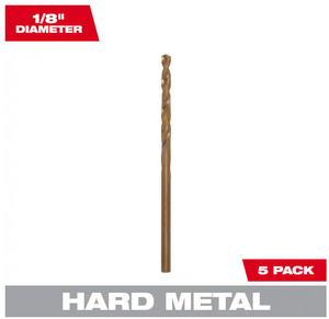Milwaukee 48-89-2355 1/8 in. Cobalt Red Helix Twist Drill Bit (5 Pack)