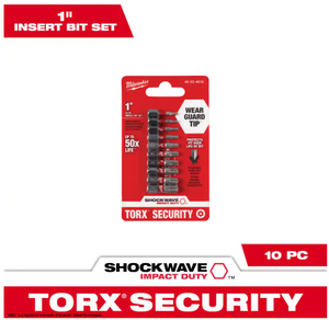 Milwaukee 48-32-4618 10PC SHOCKWAVE Impact Duty 1" TORX® Security Insert Bit Set