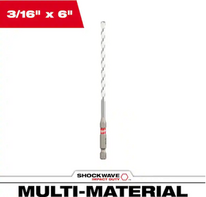 Milwaukee 48-20-8884 3/16" x 4" x 6" SHOCKWAVE™ Carbide Multi-Material Drill Bit