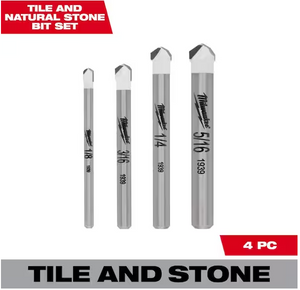 Milwaukee 48-20-8998 4PC Tile and Natural Stone Bit Set