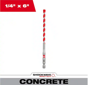 Milwaukee 48-20-9011 1/4" x 4" x 6" Carbide Hammer Drill Bit (Open Box)