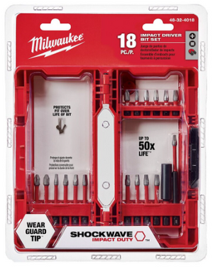 Milwaukee 48-32-4018 18PC SHOCKWAVE Impact Duty Driver Bit Set