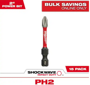 Milwaukee 48-32-5004 15PC Impact Duty 2 in. Alloy Steel Screw Driver Drill Bit