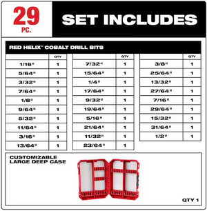 Milwaukee 48-89-2332 29PC RED HELIX Cobalt Drill Bit Set (Open Box)