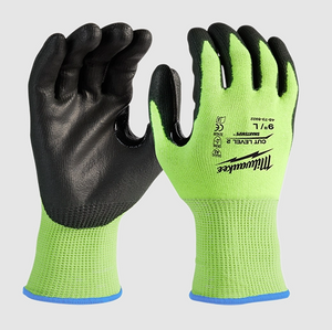 Milwaukee 48-73-8921B 12PC Medium High Visibility Cut Lvl 2 Poly Dipped Gloves