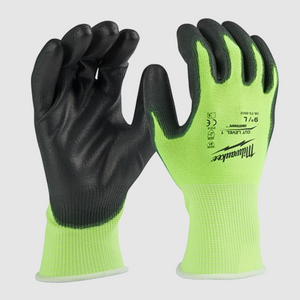 Milwaukee 48-73-8912B 12PC High Vis Cut Level 1 Poly Dipped Gloves - L