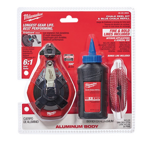 Milwaukee 48-22-3993 100 ft. Alum. Chalk Reel Kit w/ Blue Chalk and Bonus Line