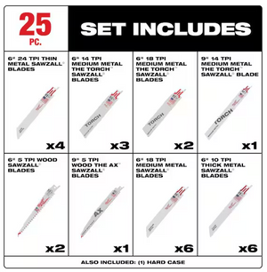 Milwaukee 49-22-1113S 25PC Demolition Bi-Metal Saw Blade Set
