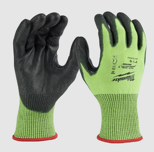 Milwaukee High Visibility Cut Level 5 Polyurethane Dipped Gloves