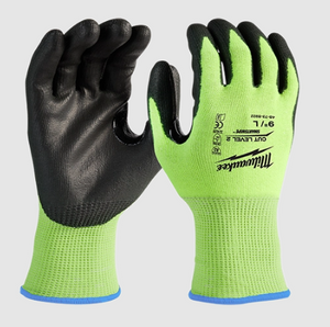 Milwaukee High Visibility Cut Level 2 Polyurethane Dipped Gloves