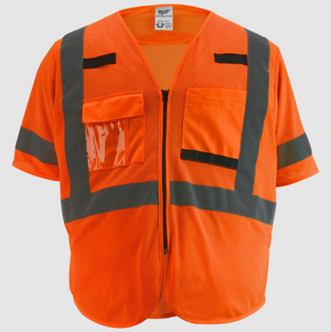 Milwaukee 48-73-5136 L/XL - Class 3 High Vis Orange Mesh Safety Vest