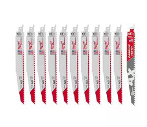 Milwaukee 48-00-1026T 9" 5 TPI AX Wood SAWZALL Blades with Carbide Ax Blade
