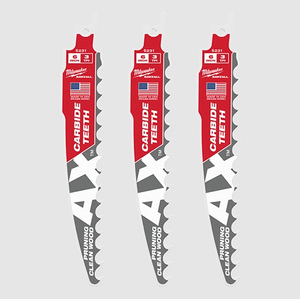 Milwaukee 48-00-5331 3PC 6" 3 TPI AX with Carbide Teeth SAWZALL Pruning Blade