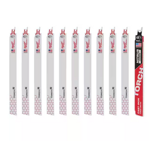 Milwaukee 48-00-1788T 10PC 9" 18 TPI TORCH SAWZALL with Nitrus Carbide Blade