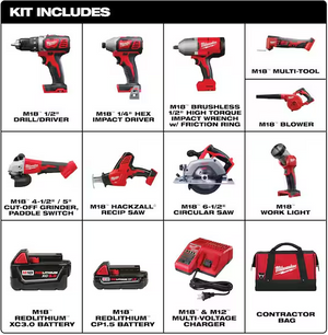 Milwaukee 2697-29 M18 18-Volt 9-Tool Combo Kit