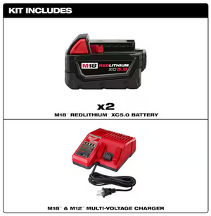 Milwaukee 48-59-1852B 18-Volt XC Starter Kit with Two 5.0Ah Batteries + Charger