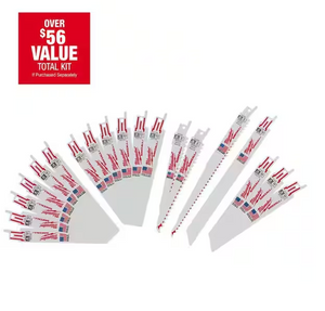 Milwaukee 49-22-1110W 19PC SAWZALL Wood and Metal Bi-Metal Saw Blade Set