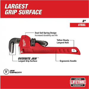 Milwaukee 48-22-7108  8 in. Steel Pipe Wrench