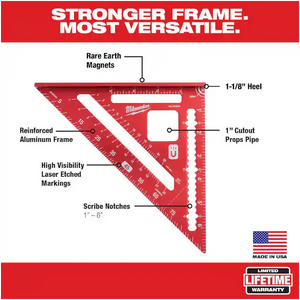 Milwaukee MLSQM070 7 in. Magnetic Rafter Square