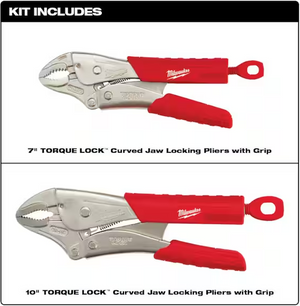 Milwaukee 48-22-3402 Torque Lock Curved Jaw Locking Pliers Set (2-Piece)