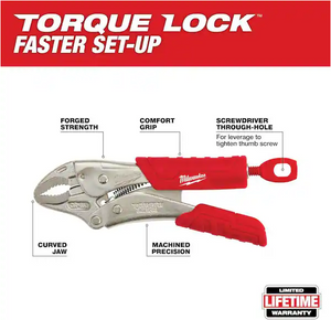 Milwaukee 48-22-3405 5" Torque Lock Curved Jaw Locking Pliers with Durable Grip