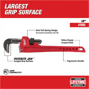 Milwaukee 48-22-7118 18 in. Steel Pipe Wrench