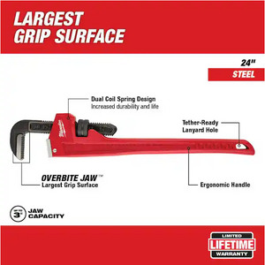 Milwaukee 48-22-7124 24 in. Steel Pipe Wrench