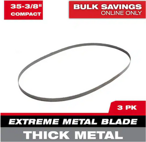 Milwaukee 48-39-0524 35-3/8" 8/10 TPI Thick Metal Cutting Band Saw Blade 2CT