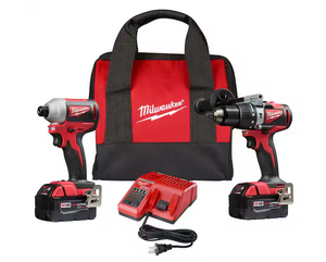 Milwaukee 2893-22 M18 Brushless 2-Tool Combo Kit, Hammer Drill/ 3-Speed Impact