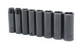 Crescent CIMS2N 8-piece 1/2" drive 6-point deep impact SAE socket set