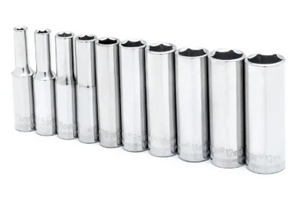 Crescent CSAS11N 10-Piece 1/4" Drive 6-Point Deep Metric Socket Set
