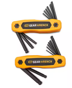 GEARWRENCH 83511 17 Piece SAE/Metric Ball End Folding Hex Key Set