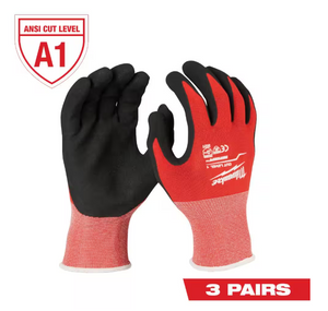 Milwaukee 48-22-8907H Level 1 Cut Resistance Dipped Work Gloves - L (3-Pack)