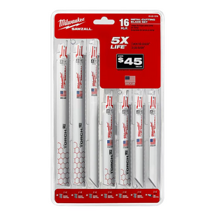 Milwaukee 49-22-3316 SAWZALL Metal Cutting Reciprocating Blade Set 16PC