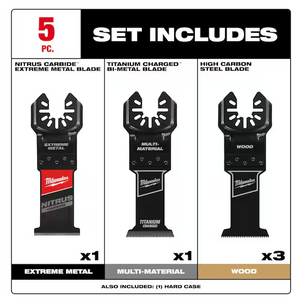 Milwaukee 49-10-9105 Oscillating Blade Kit With Nitrus Carbide Blade (5-Piece)