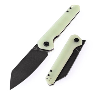 KANSEPT Bulldozer Front Flipper Jade G10 Handle(3.56" Black TiCn Coated D2)-T1028A2