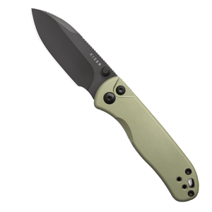 Kizer Azo Drop Bear II Button Lock Knife Aluminum Green (3" Black)
