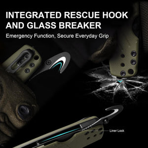 Aegis T AEB-L Green G10 Rescue Hook & Glass Breaker V32774CTA2